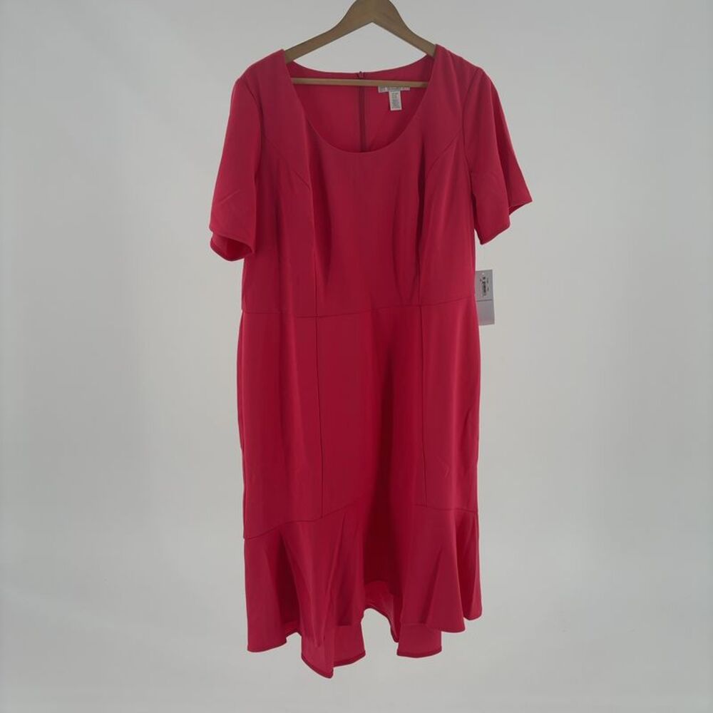 London Times Short Sleeve Midi Dress